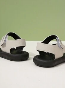 流行的實心防滑耐磨軟底沙灘鞋，適合嬰兒 - 米色 - 查看 5