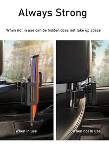 Car Tablet Mount Holder For Backseat, Tablet Stand Support Compatible With Ipad, Headrest Stable Phone Holder Bracket For Car Installation - Black - View 7