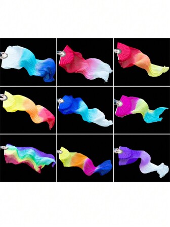 1pc Adult Dance Fan, Extra-Long With Tassels, Double-Sided Silk Fan For Square Dance, Stage Performance, Twist Dance, Hai Pai Fan (Large Size)