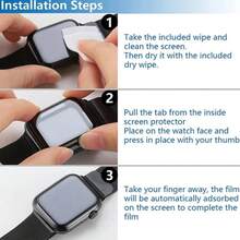 [3PCS] Ceramic Film Compatible With Apple Watch S9 8 7 6 SE 5 45MM 41MM 42MM 44MM 40MM 38MM Ultra 2 49MM Screen Protector [Not Glass] - [3PCS] - View 5