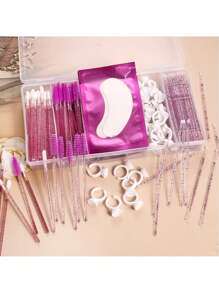 HMQ beauty 235pcs Eyelash Extension Tool Kit, Including Eye Mask, Micro Brush, Lash Cleanser Lip Brush, Eye Pads, Glue Rings, Disposable Mascara Wands And More - Multicolor - View 15
