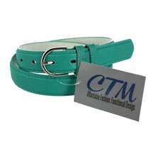 CTM Women's Leather 1 1/8 Inch Dress Belt - 深青色 - 查看 3