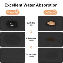 1PC Coffee Mat Dish Drying Mat CoffeeBar Mat For Countertop, Hide Stain AbsorbentSpill Mat, Rubber Backing, Coffee BarAccessories Fit Coffee Machine, Coffee MakerCoffeemat (Dark Gray)