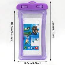 1pc Transparent Mobile Phone Airbag Waterproof Bag Swimming Waterproof Shockproof Bag With Touch Screen Function Outdoor Phone Protective Cover (With Hanging Rope)