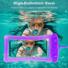 1pc Transparent Mobile Phone Airbag Waterproof Bag Swimming Waterproof Shockproof Bag With Touch Screen Function Outdoor Phone Protective Cover (With Hanging Rope)