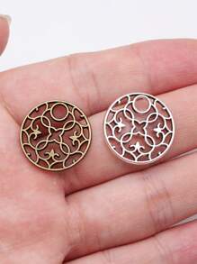 20 stuks 20x20mm geometrische ronde bloemschijfbedels voor het maken van oorbellen, sieraden maken, doe-het-zelf handgemaakte knutselspullen