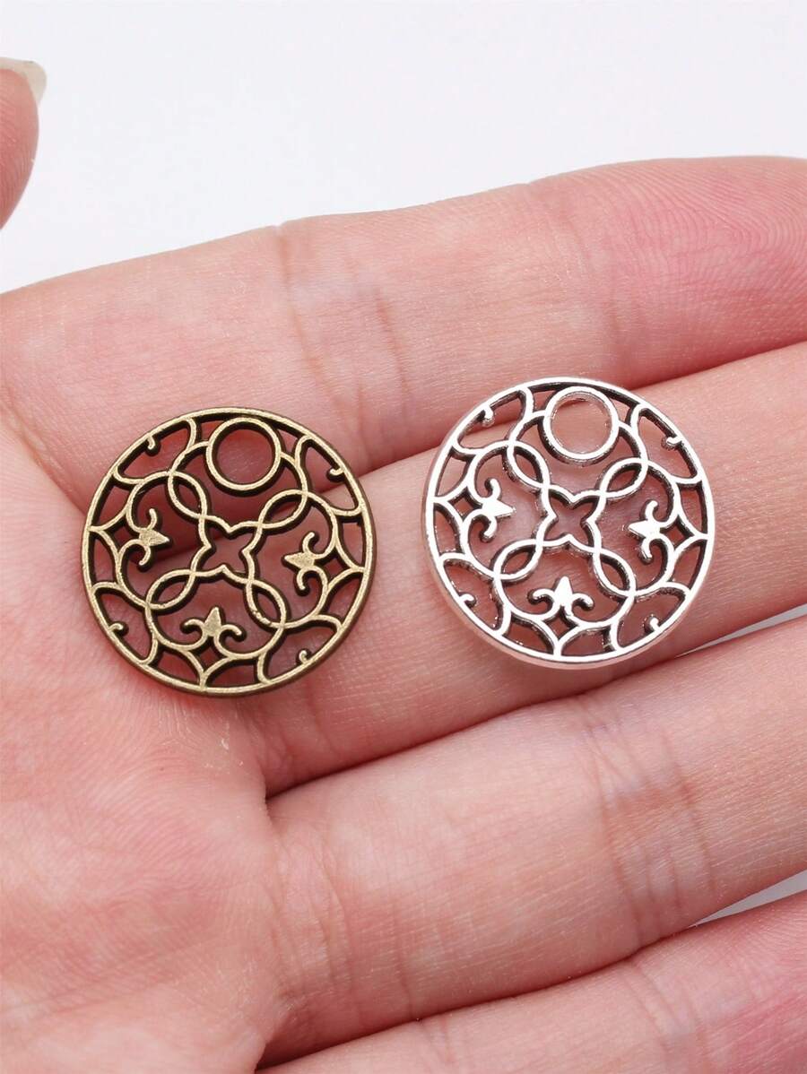 20 stuks 20x20mm geometrische ronde bloemschijfbedels voor het maken van oorbellen, sieraden maken, doe-het-zelf handgemaakte knutselspullen