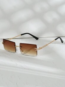 1 件男女通用方形金属时尚眼镜，适合日常生活、户外旅行和海滩防晒，适合夏季海滩度假、户外、旅行 - 彩色 - 查看 10