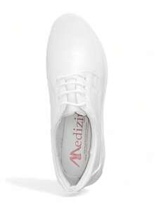 Zapato de Piel,  Plantilla Memory foam, Suela Antiderrapante, para enfermera, Doctora  blanco 5030  Cómodo, Suave - Blanco - Ver 4