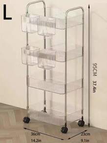 1pc Clear Acrylic Portable Trolley For Bathroom Gap Shelving, Living Room Snack Storage Rack, Multi-Layer Mobile Cosmetic Storage Rack Outdoor Decor
