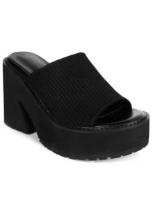EQAUDES Womens Thick Platform Sandals Fashion Comfort Open-Toe High Heeled Women Sandals Fashion Punk Gothic Walking Beach Sandals Summer Black Sandals - màu đen - Xem 6