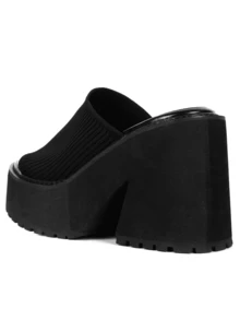 EQAUDES Womens Thick Platform Sandals Fashion Comfort Open-Toe High Heeled Women Sandals Fashion Punk Gothic Walking Beach Sandals Summer Black Sandals - màu đen - Xem 7