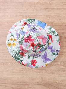 Robe d'été à imprimé papillon sans bretelles rose avec grand nœud + chapeau