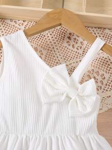 Robe d'été à imprimé papillon sans bretelles rose avec grand nœud + chapeau