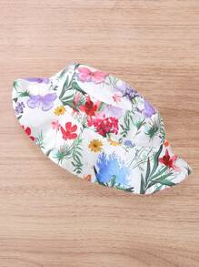 Robe d'été à imprimé papillon sans bretelles rose avec grand nœud + chapeau