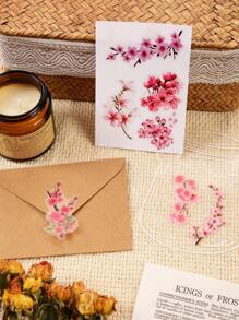 6 Sheets PET Waterproof Pink Sakura Series Journal Decorative Stickers Pre-Cut (Single Pack),School Supplies,Back To School - Pink - View 7