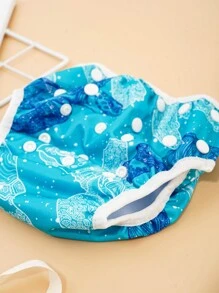 1 pièce Couche de bain de bébé imperméable avec imprimé tortue de mer en filet, décorations et cadeaux pour la douche de bébé et la famille