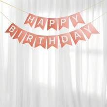 1set Gold Foil Happy Birthday Banner, Birthday Party Decorations, Triangle Flag Bunting For Party Props And Supplies,Christmas