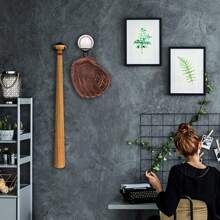 掛牆式棒球棒和高爾夫球具展示架 - 黑色 - 查看 3