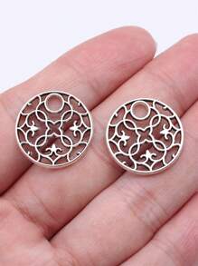 20 stuks 20x20mm geometrische ronde bloemschijfbedels voor het maken van oorbellen, sieraden maken, doe-het-zelf handgemaakte knutselspullen
