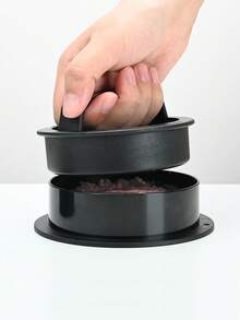 Pressa per hamburger e polpette in plastica rotonda per la modellazione di polpette di carne multipurpose - nero - Visualizzare 2