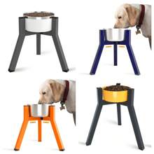 Metal Raised Dog Bowl Stand For Extra Large And Large Dogs, Adjustable Width For 7-10.6" Dog Food & Water Bowls, Single Tall Elevated Dog Bowls Holder (Bowl Not Included)