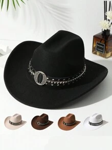 1 szt. Męski pasek dekoracyjny Boho Cowgirl Hat Jazz Panama Sun Hat Miękki filcowy kapelusz plażowy Kapelusz kowbojski Kapelusz Fedora na zewnątrz