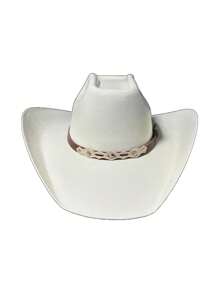 Sombrero Texana Estilo Novita sombrero estilo texana Novita diseno clasico ala ancha copa alta material resistente acabado elegante y moderno ideal para uso diario eventos campo y festivales ajuste comodo cinta interior talla unica combinable con looks vaqueros y urbanos accesorio de moda durable y resistente al desgaste - Blanco - Ver 4