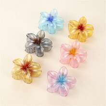 4 cái Kẹp tóc màu gradient lớn Plumeria cho mùa xuân Hàng mới - Nhiều màu - Xem 2