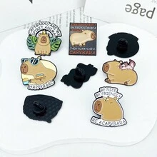 8 件可爱动物创意徽章套装，个性化 - 水獭、蜜蜂、鸟、汉堡包、太阳镜、叶形彩绘合金胸针，多功能卡通首饰，适合日常服装、包包和夹克 - 彩色 - 查看 3