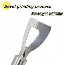 2024新款戶外野餐廚房不銹鋼奶酪切片刀奶酪切割刀奶油刮板奶酪工具一個 - 銀色 - 查看 4