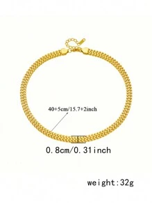 1pc Heavy Duty Stainless Steel Hip-Hop Punk Thick Chain Necklace, Fashion Streetwear Accessory - necklace - View 6