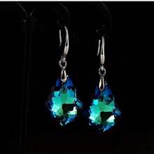 1pair Elegant Crystal Maple Leaf Pendant Hook Earrings For Women's Jewelry - Green - View 8