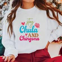 Cute Flowers And Pink Latina Letters DIY Iron On Transfers Stickers On T-Shirts Jackets Jeans Hoodies Washable Heat Transfer Sticker For Clothing - Multicolor - View 6