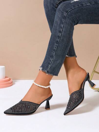 New Women's Summer Sandals, Korean Style Casual Suede Pointed Toe Slippers With Covered Toe