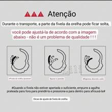 Women Hoop Earrings - Preto + Dourado - Xem 4