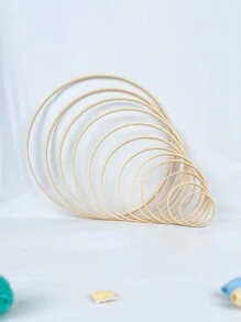 Conjunto de 3 bastidores de bordado em ponto cruz bege feitos à mão, feitos de bambu, usados para apanhador de sonhos, penas, gramado externo, decoração de casamento, parede de sala, decoração de quarto, sino de vento, anel interno com pingente estilo Mori, moldura de ornamento de tecelagem com pingente para presente de festival.