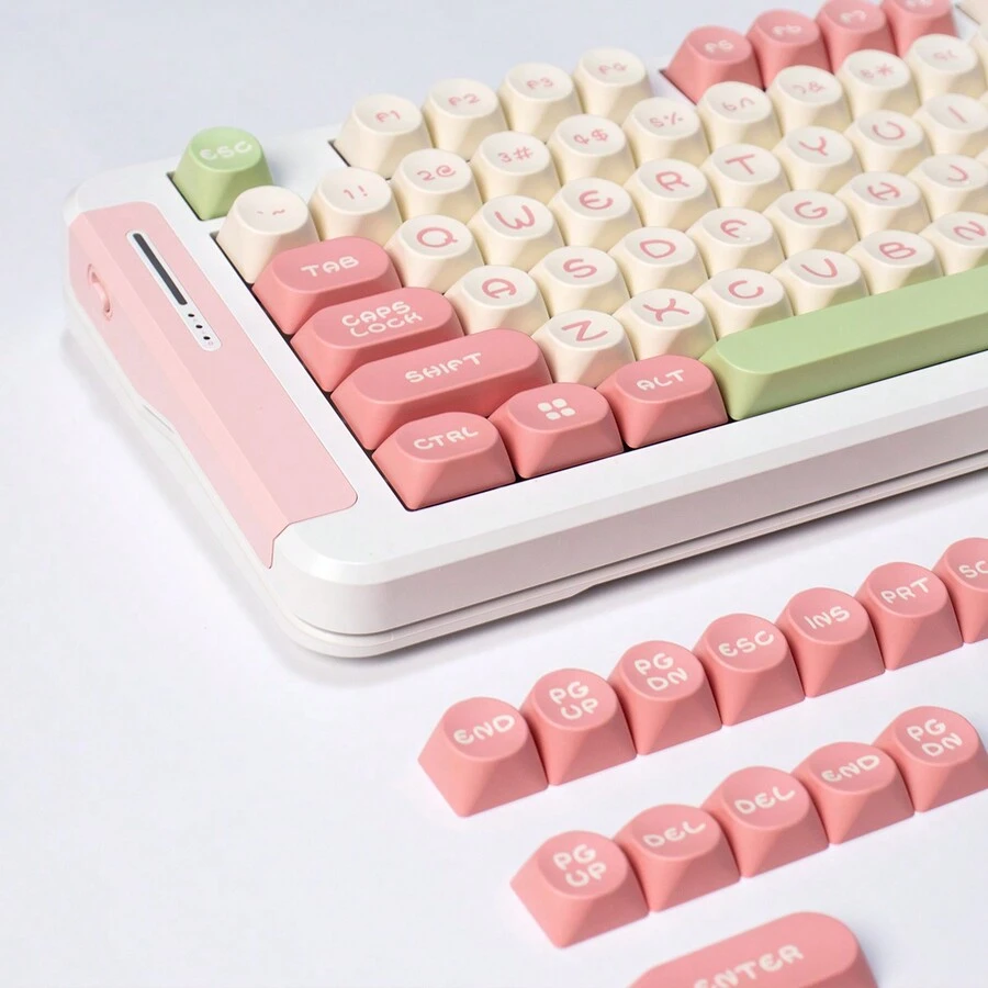 MOA SA Profile Nhiều Màu Sắc Keycaps Bộ 130 Phím Tương Thích Với Hi75 S99 F99 75 98 84 Và Các Bàn Phím Cơ khác - Hồng - Xem 1