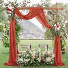 1pc Elegant Sheer Wedding Arch Background Curtain Indoor And Outdoor Decoration