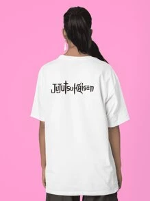 Jujutsu Sukuna Anime T-Shirt Both Sides Character Unisex COSMIC FASHION - Putih - View 3