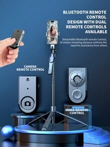 K29 Selfie Stick 2.15m Multi-Function Tripod Stabilizing Selfie Stick With 360° Wide Angle Aluminum Alloy Pole And Wireless Remote Control - Black - View 5