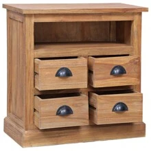 Side Cabinet Storage Cabinet 23.6"X11.8"X23.6" Solid Teak