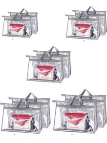 1PC Handbag Storage Organizer Dust Bags For Purses Handbags Closet, Clear Purse Protector Storage Bag Dust Cover For Bags, 5 Sizes Of Handbag Hanging Zipper Bag For Travel Storage Bag,Makeup Bag,Cosmetic Bag,Vacation Organizer,Large Capacity Makeup Organizer Makeup Case, For Lipstick, Brush, Skincare, Mobile Phone, Coin, Small Items, For Home,Gift,Vacation And Festival Halloween Christmas Multifunctional Use,Boho Vibes - Grey - View 1