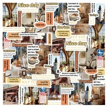 2pcs Florida Landscape Combination Text Stickers With 31 Small, Modern Realistic Style, PET Waterproof DIY Stickers.Suitable For Photo Albums, Diaries, Cups, Laptops, Mobile Phones, Scrapbooks - Red and White - View 1