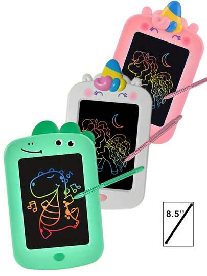 لوحة كتابة للأطفال، لوح رسم ملون للخربشة مزود بقفل، لوح كتابة قابل للمسح وإعادة الاستخدام، لعب تعليمية هدايا عيد الميلاد للأطفال الأولاد والبنات بعمر من 3 إلى 8 سنوات، 8.5 بوصة