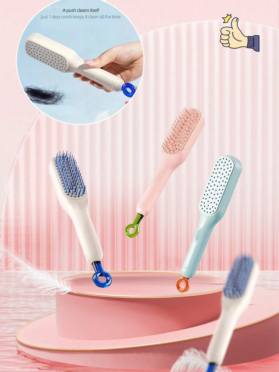 1 peine mágico escalable para limpiar el cabelludo y peinar el cabello sin enredos - Verde - Ver 1