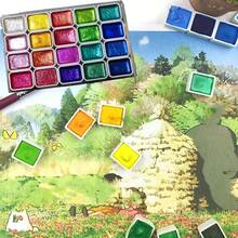 珍珠水彩畫敦煌金固體水彩畫20色，美甲專用固體彩繪 - 20色-02 - 查看 8