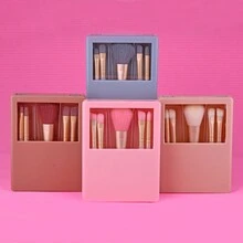 Bộ cọ trang điểm gương 5 trong 1 màu tím, cọ phấn đa năng cầm tay, cọ phấn mắt, và 2 miếng mút đánh kem nền dạng lỏng, bông phấn mini, 1 dụng cụ kẻ mắt màu hồng để trang điểm, bộ cọ, bộ cọ trang điểm, bộ cọ trang điểm, bộ trang điểm hoàn chỉnh, bộ cọ trang điểm, bộ trang điểm hoàn chỉnh, bộ cọ, bộ cọ trang điểm, bộ quà tặng trang điểm, bộ - Màu Khaki - Xem 5