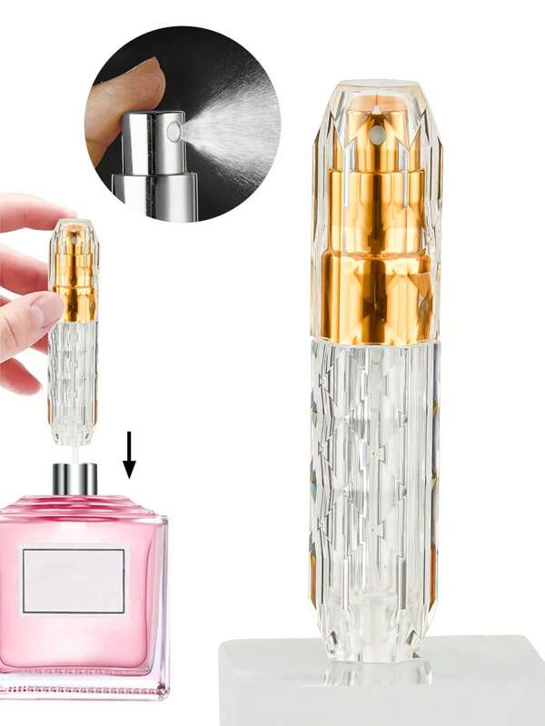 1 pieza Atomizador de perfume mini portátil recargable, tamaño de viaje, botellas de spray de 5ml / 0.2oz Color Dorado - Artículos esenciales de viaje, organizador de viaje para la playa, vacaciones de verano, regreso a la escuela, útiles escolares, vacaciones, camping, artículos esenciales de viaje, perfume para mujeres, perfume para hombres, accesorios de viaje, lo esencial para viajar, accesorios escolares, regreso a la escuela, útiles escolares