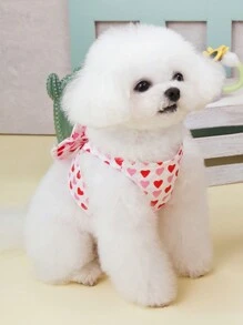 1pc Pet Bow Harness, Suitable For Daily Wear - Multicolor - View 3